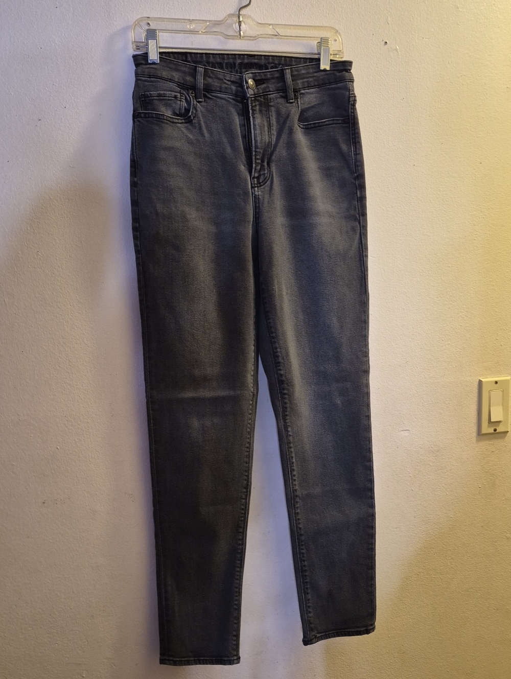 American Eagle Washed Black Straight-Leg Jeans